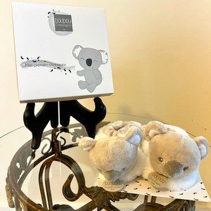 Doudou et Compagnie Koala Baby Slippers - Gray/White - 0-6 Months {NIB}